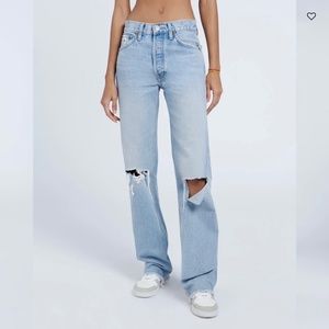 Re/Done high rise loose jeans - breezy indigo with rips